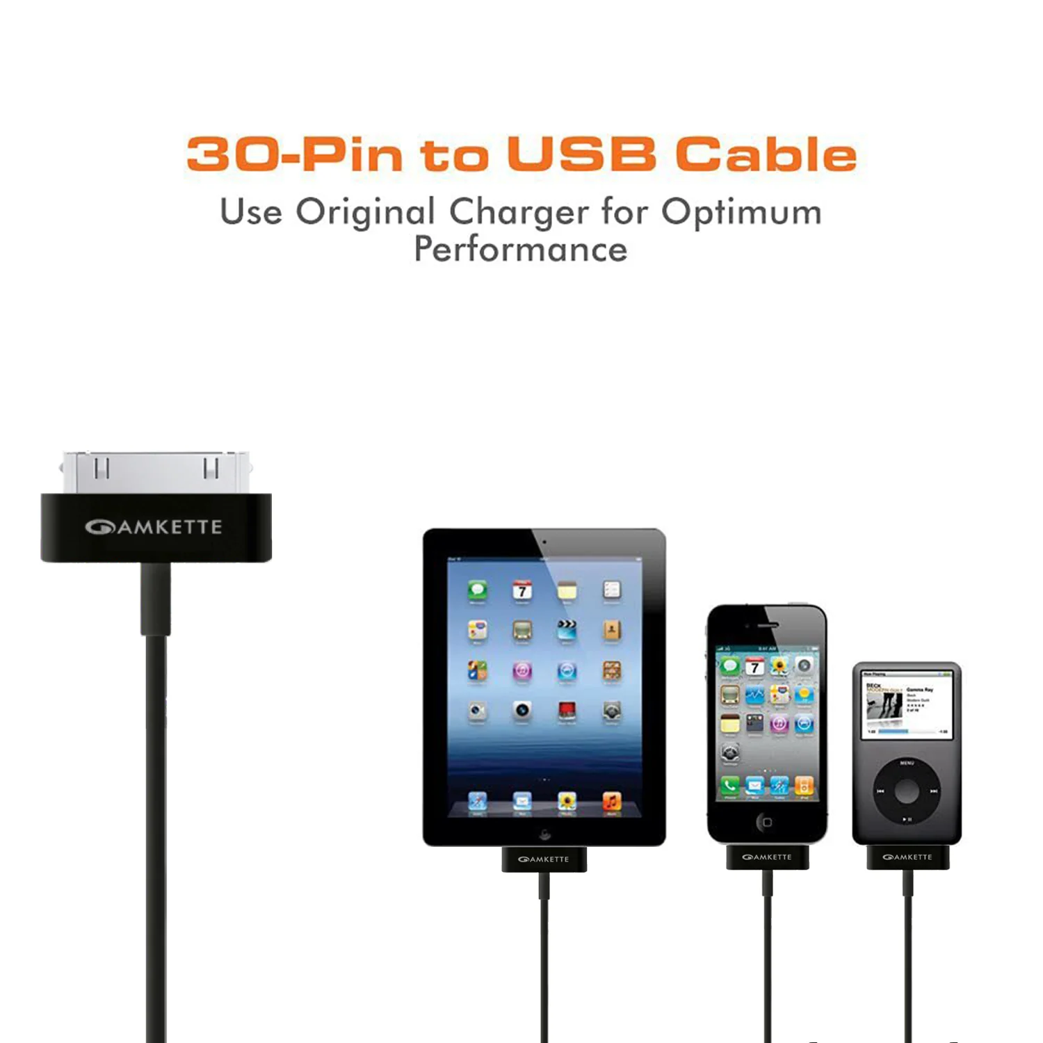 30 Pin iPhone/iPad Flat USB Cable (1.5m) - Image 3