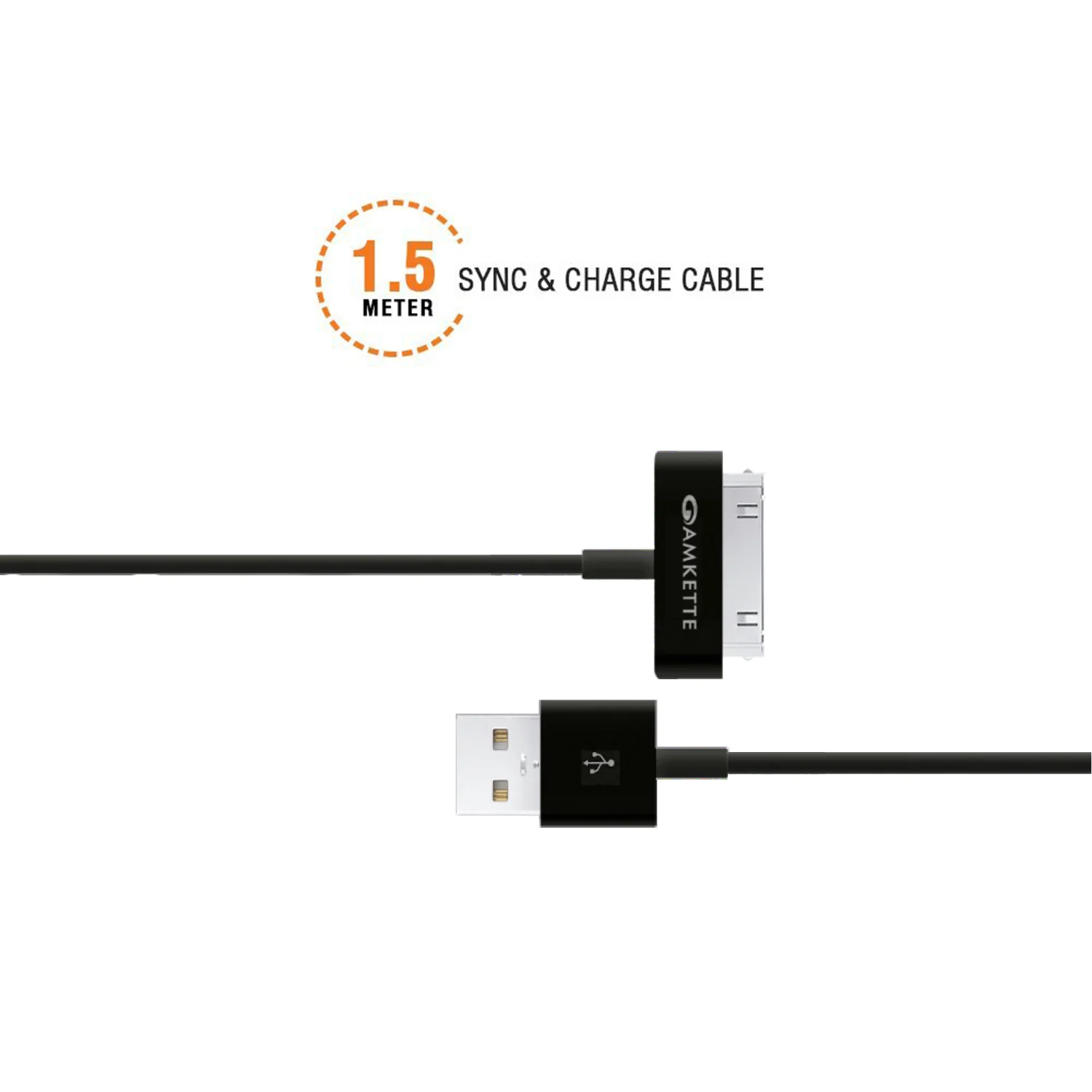 30 Pin iPhone/iPad Flat USB Cable (1.5m) - Image 4